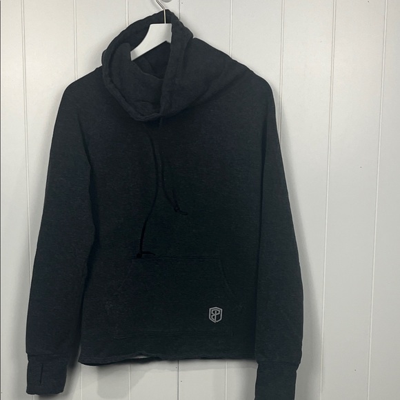 Born Primitive Sweaters - Born Primitive Cowl Neck Sweatshirt M Gray Pullover Kangaroo Pocket Fleece EUC
